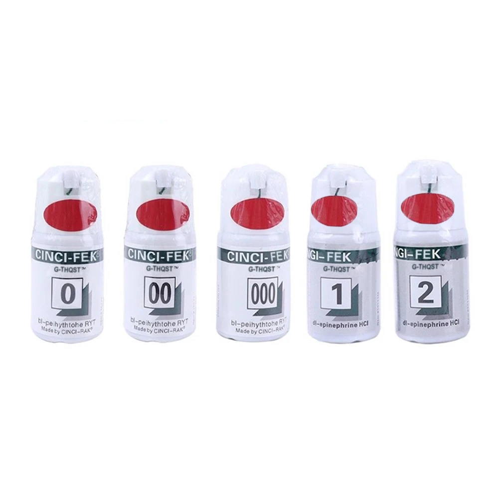 

5 Bottles Dental Gingival Thread Retraction Cord Tooth Restoration Impression Consumable Cotton Non-medicated Gingiva Gum Line