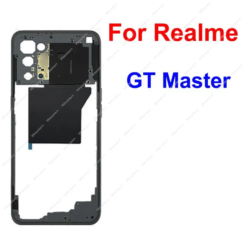 For Realme GT Master Middle Houisng Holder Back Cover Battery Housing Bezel Mid Frame with Side Buttons NFC Parts