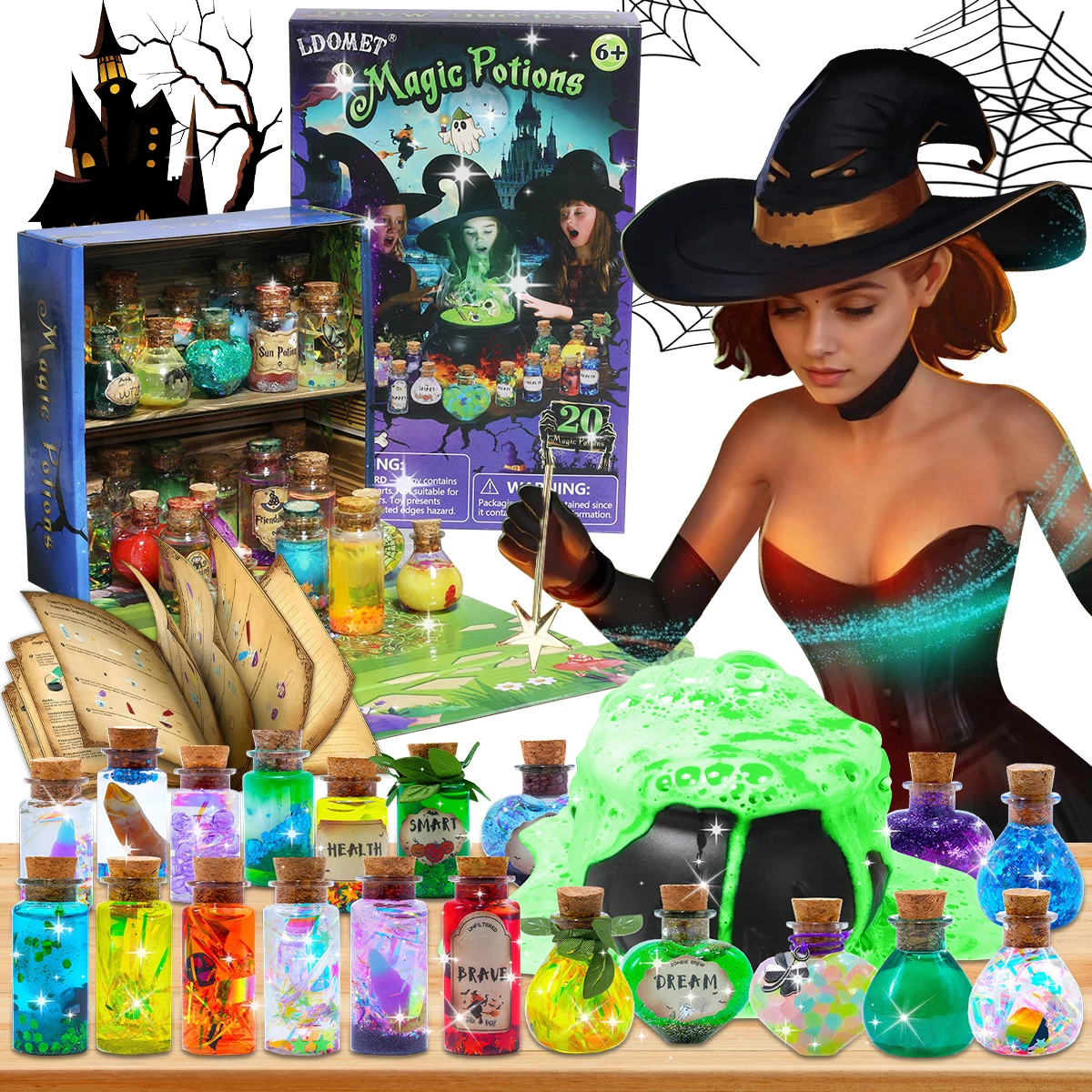 22 butelki Fairy Magic Potions Kit Kids Magical dla dziewczynek DIY Ręcznie robione zabawki Zabawki dla dziewczynki Christma HalloweenKitchen play