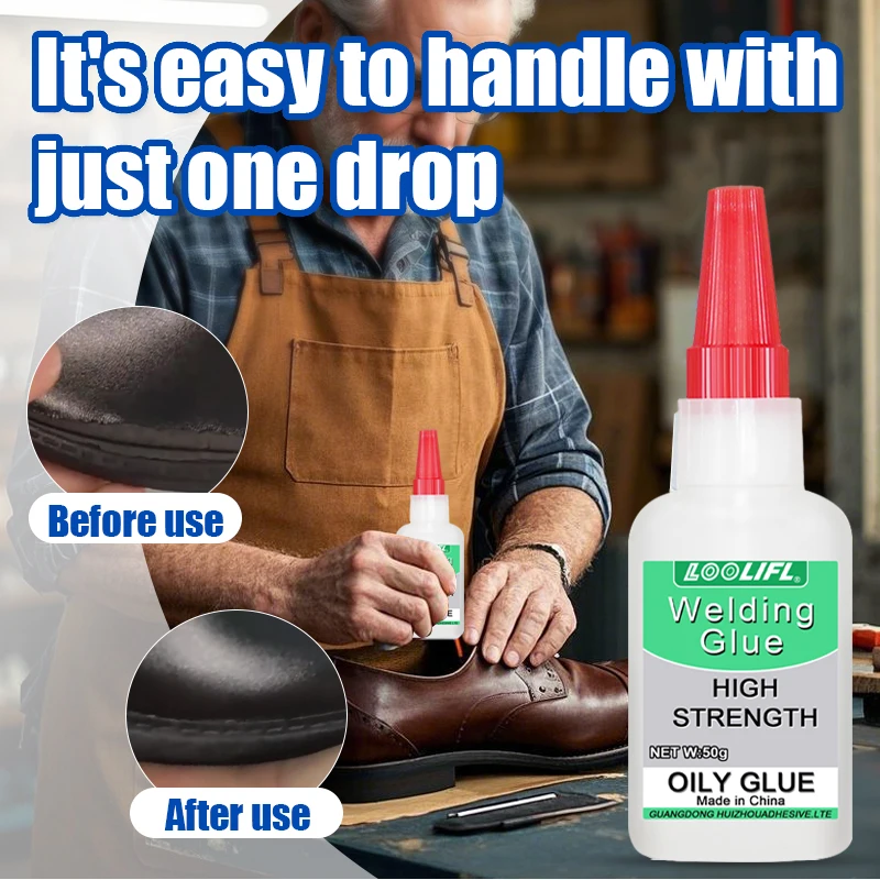 LOOLIFL50g Shoe Glue - Professional Grade, Clear, Waterproof, Quick Drying, Ideal for Hiking Boots, Sneakers, Sandals, and More