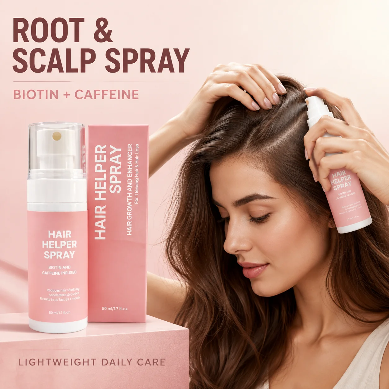 Hair Helper Spray 50ml Scalp Nourishing Hair Care Spray Lightweight Leave‑on Hair Treatment Mist For Thin Hair Hair‑Care Spray