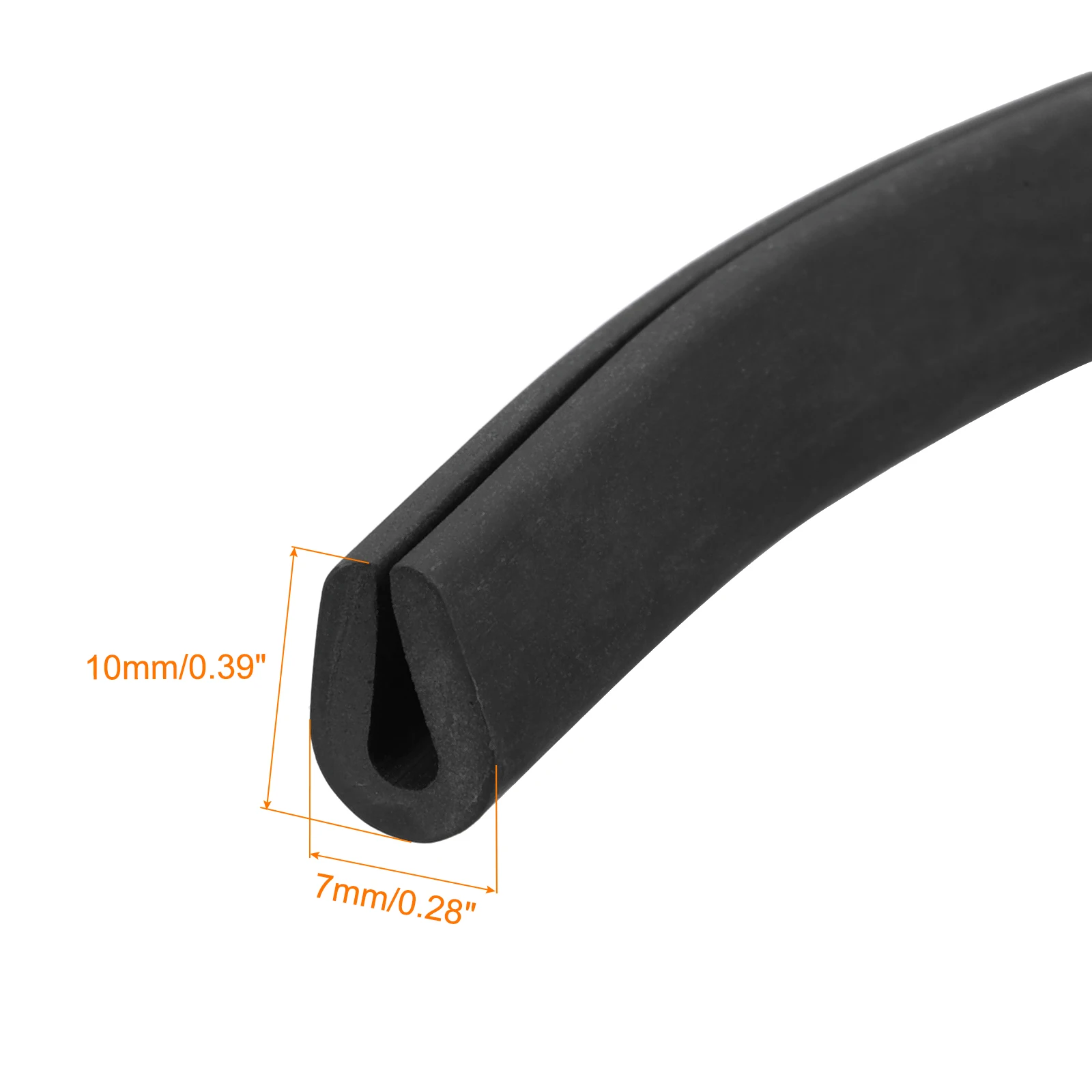 Uxcell 1/2/3 Meter U-Kanal-Kantenschutz Gummidichtungsstreifen Kantenschutz Flach/Rund Typ Geeignet für 0,5-12mm Kanten für Autotüren