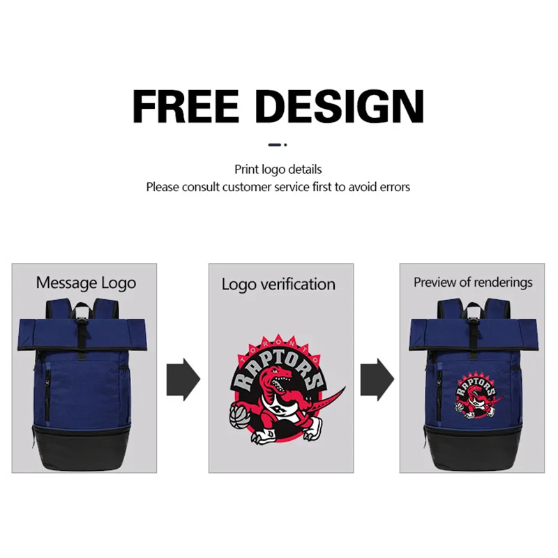 Custom basketball backpack personalized logo name image football sports outdoor travel bag wholesale printed pattern