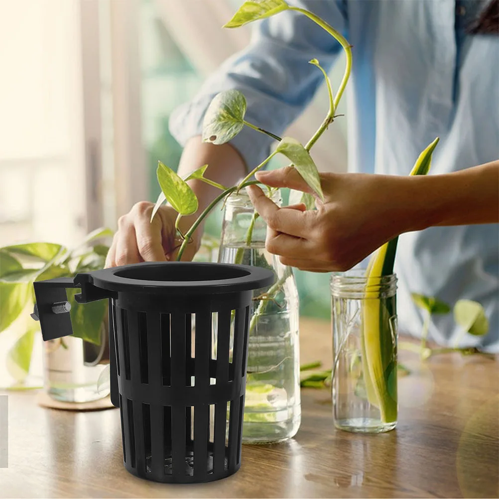 Cesta hidropónica para acuario, contenedor de cultivo montado en la pared para aireación de raíces saludable, Mini cesta colgante, cultivo hidropónico, 6 uds.