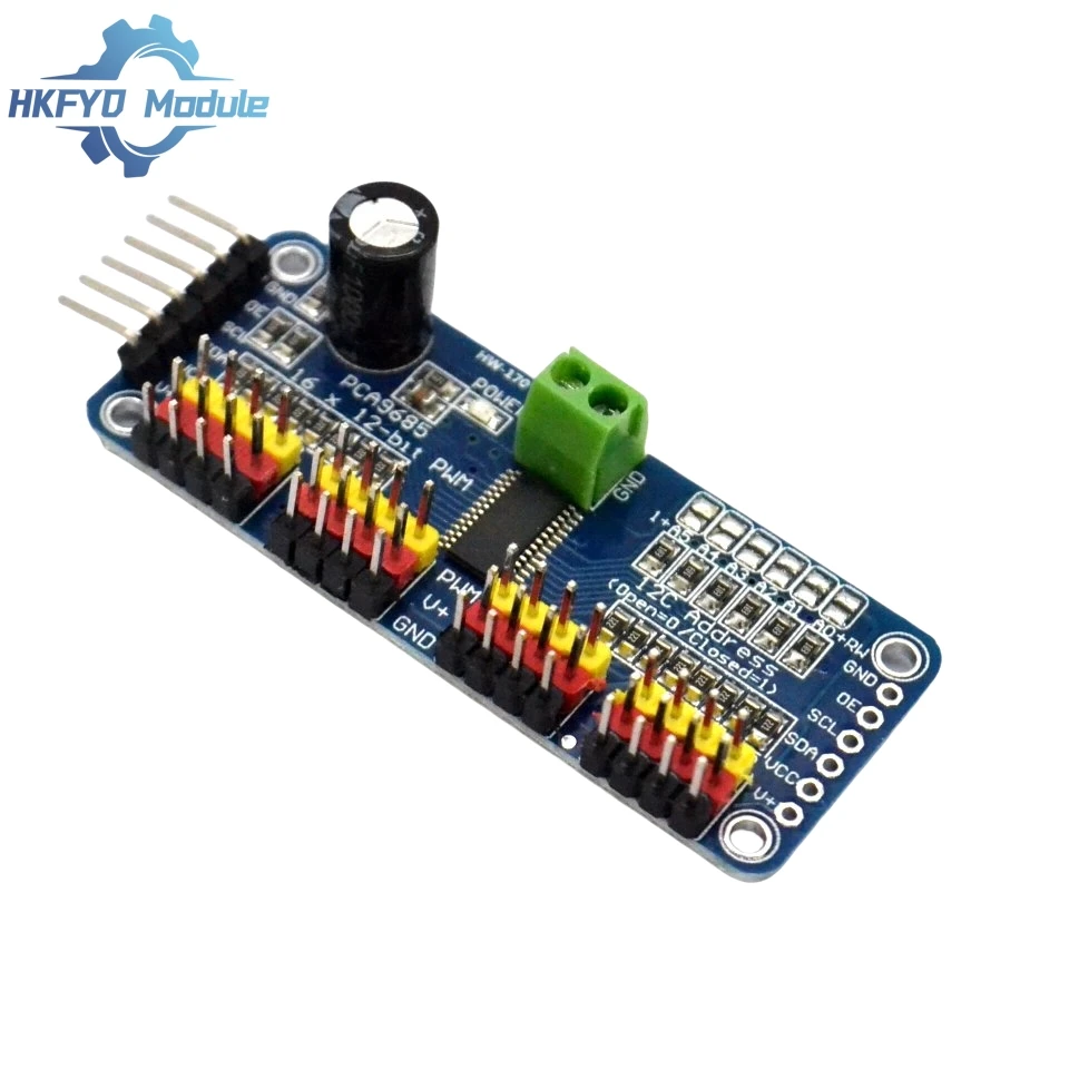 PCA9685PW 16 canaux 12-Bit PWM Servo Shield Driver I2C Interface PCA9685 Module pour Raspberry Pi