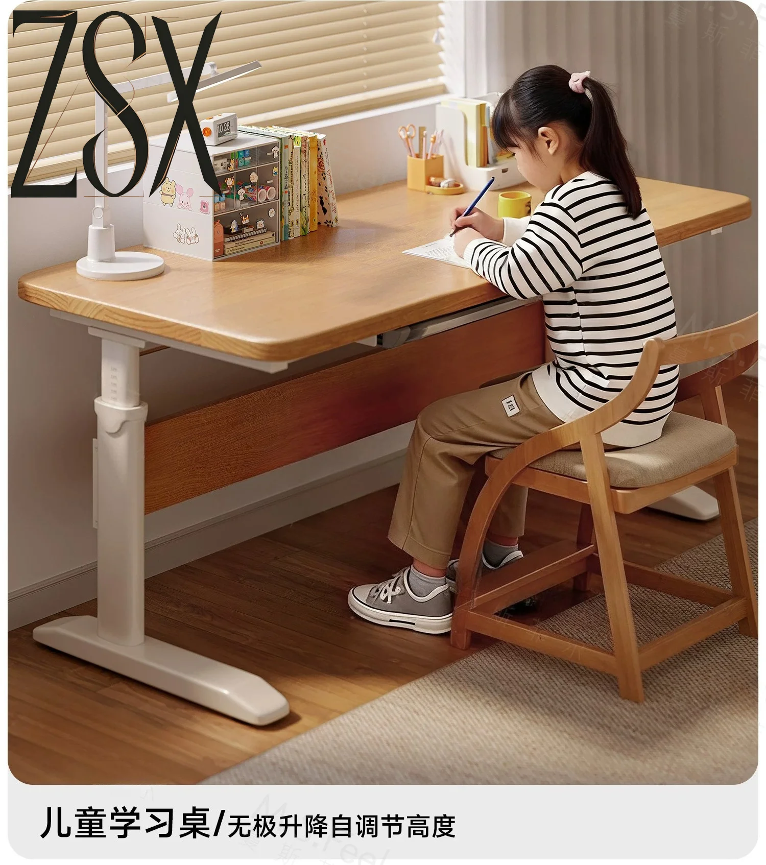 Kids Height Adjustable Study Desk, Children Writing Table, Household Homework Computer Desk