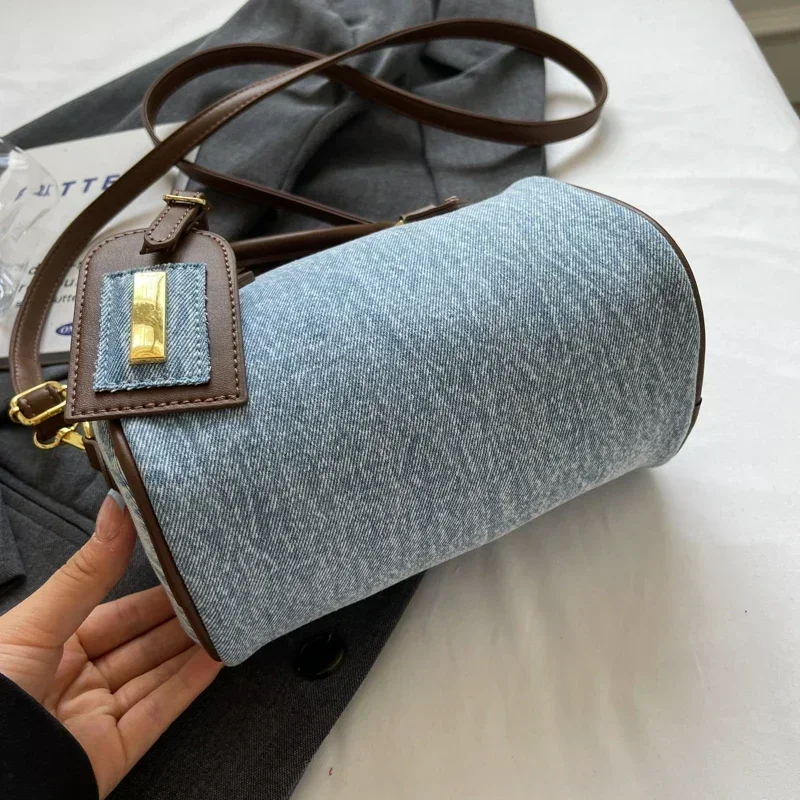 Fashion Solid Color Denim Handbag Quality Hardware Versatile Shoulder Bag 2024 Hot Sale Crossbody Bag for Women Bolsas Femininas