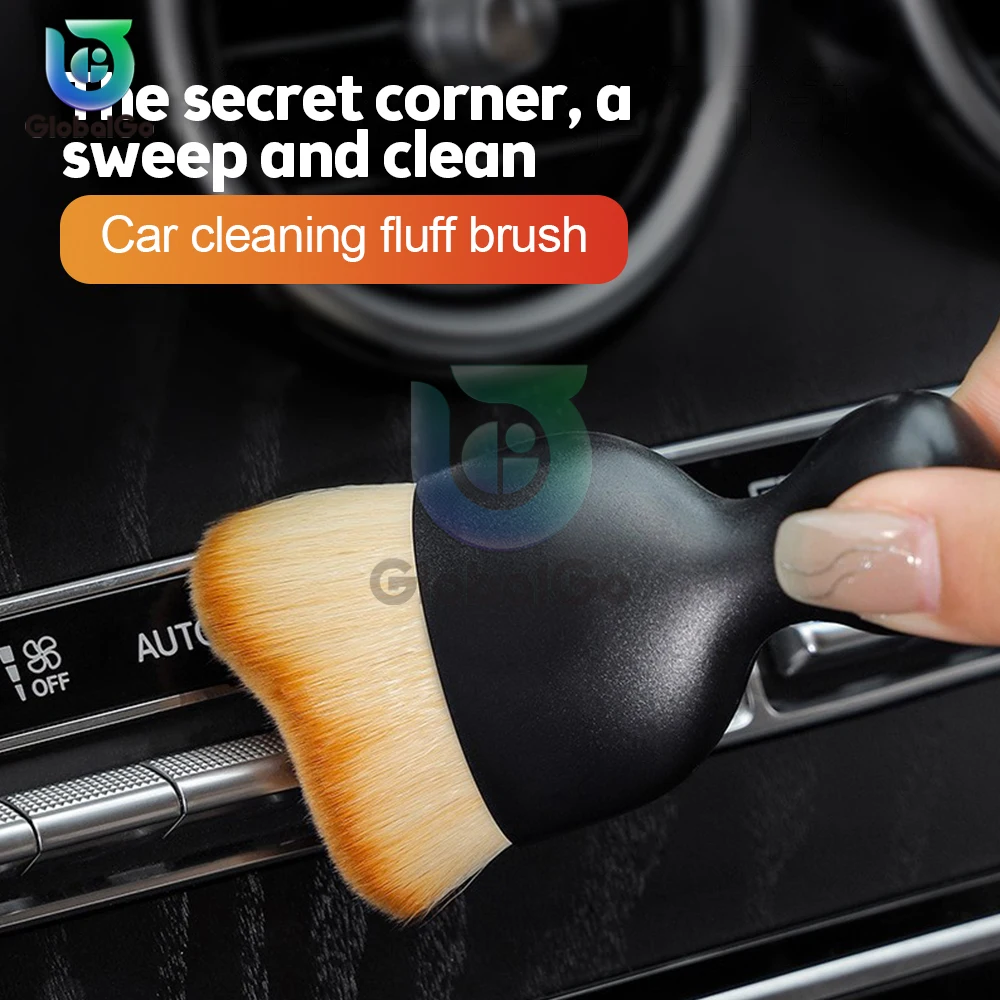 Car Interior Cleaning Brush Center Console Clean Tool Air Outlet Cleaning Soft Brush with Shell Car Crevice Dust Removal Brush