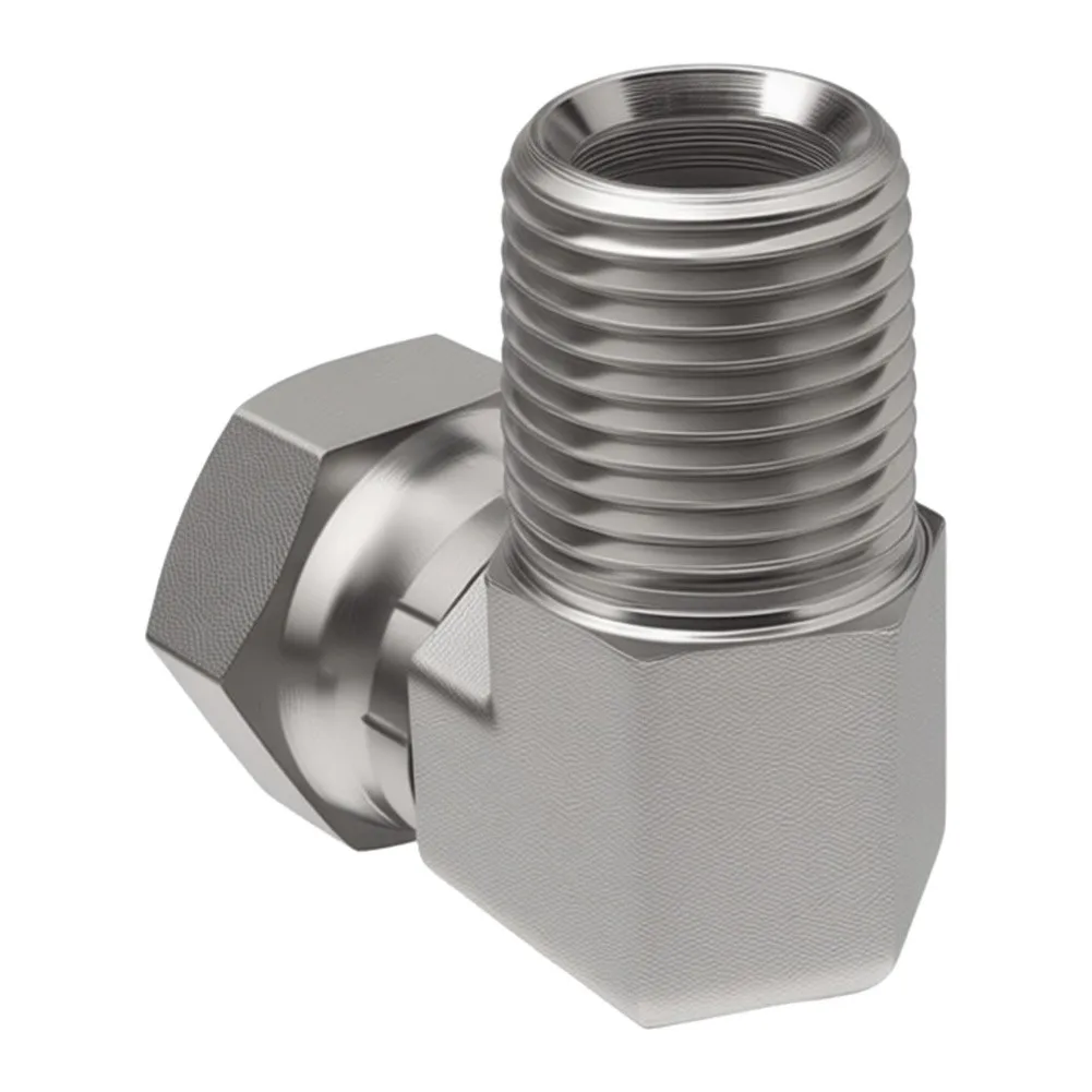 Hydraulic Swivel Elbow Fitting 1/2in NPTF to 1/2in NPSM 90 Degree for SAE J512 1501-08-08 Mobile and Industrial Use