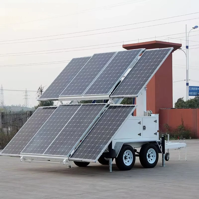Emergency Mobile Trailer Light Tower Fast Deployment Self-Charging Solar System Outdoor Disaster Rescue Field Lighting Custom