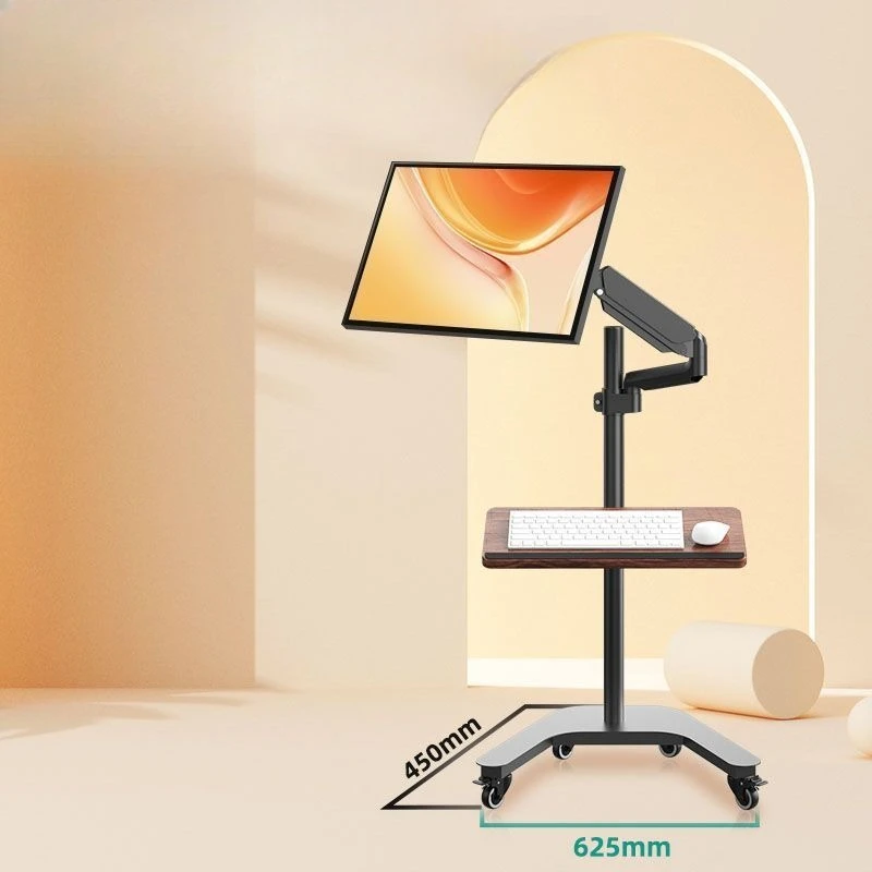 

Universal non-punching monitor floor bracket computer suspension wall mobile cart