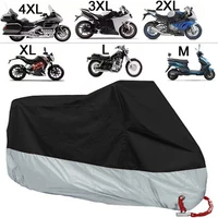 Cubierta de motocicleta para todas las estaciones, reflectante solar plateado y negro, impermeable, protección UV a prueba de polvo para Moto Scooter M a 4XL 2025
