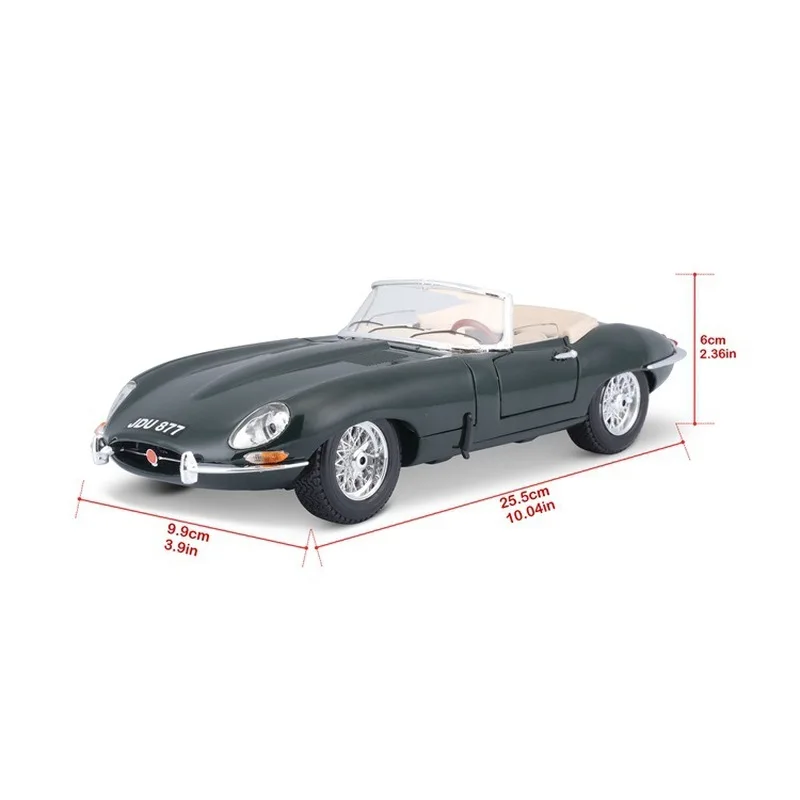 Bburago 1:18 Jaguar E-Type Coupe Cabriolet Vintage Car Diecast Model Edition Alloy Luxury Vehicle Toys Ornaments Children Gift