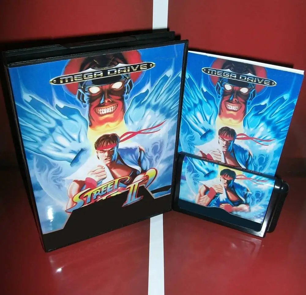 Novo Lançamento Cartucho de Jogo SF2 SCE Plus 16bit MD com Caixa de Varejo e Manual para Sega Mega Drive/Genesis
