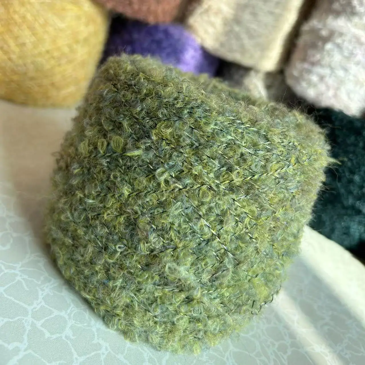 150g Alpaca Loop Yarn, Soft Large Ear Knitting Yarn, DIY Hand Woven Sweater Scarf Doll Crochet Thread, Large Roll Gift Wool Yarn
