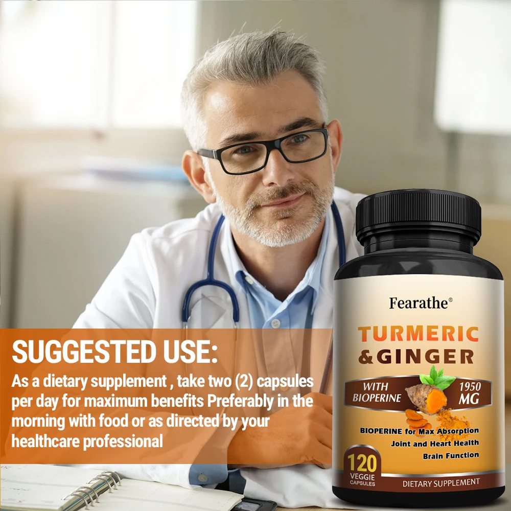 Turmeric Ginger + Ginger Supplement, 95% Curcuminoids, with Turmeric, Black Pepper for Joint, Digestive and Immune Support - view 6