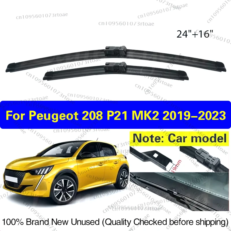 

Car Wiper Blades For Peugeot 208 P21 MK2 2019 2020 2021 2022 2023 Front Window Windshield Windscreen Cleaning Auto Accessories