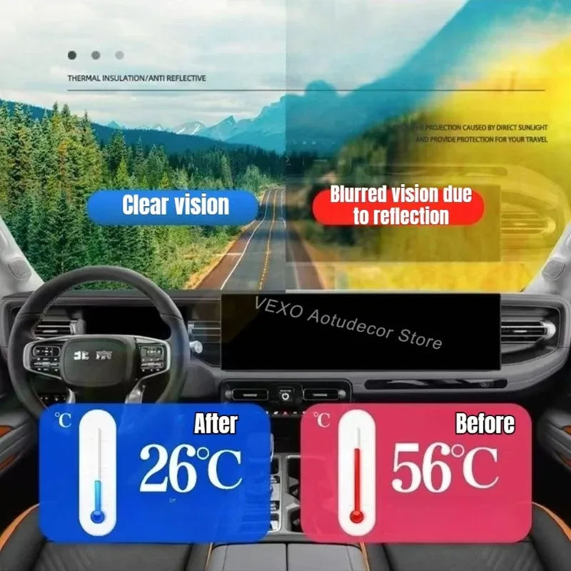 For MG MG4 2026 Suede Leather Dashboard Sun Shade Pad Car Interior Sun Protection Cover Heat Insulation Dustproof Accessories