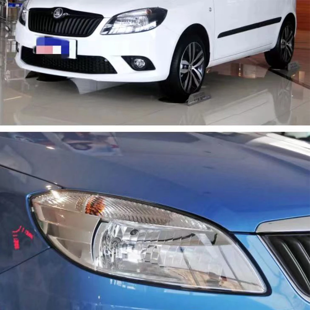 For Skoda Fabia 2012 2013 2014 front Car Headlight Cover Lens Shell Lampcover Lampshade Headlamp Light mask