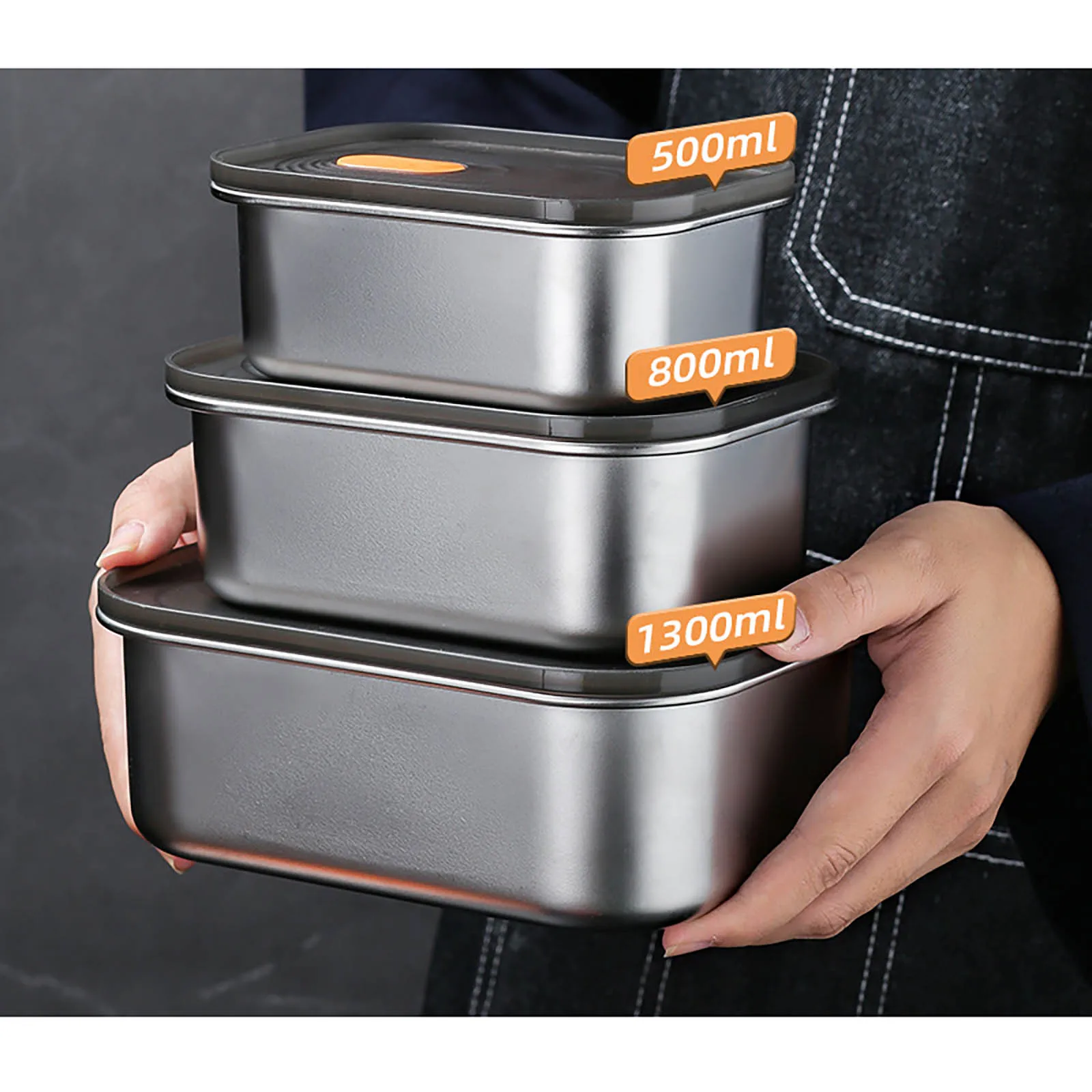 Voedselopslag Lunchbox Roestvrij staal Food Grade Containers met grote capaciteit Voedsellicht Huishouden met ontluchter Snackdozen
