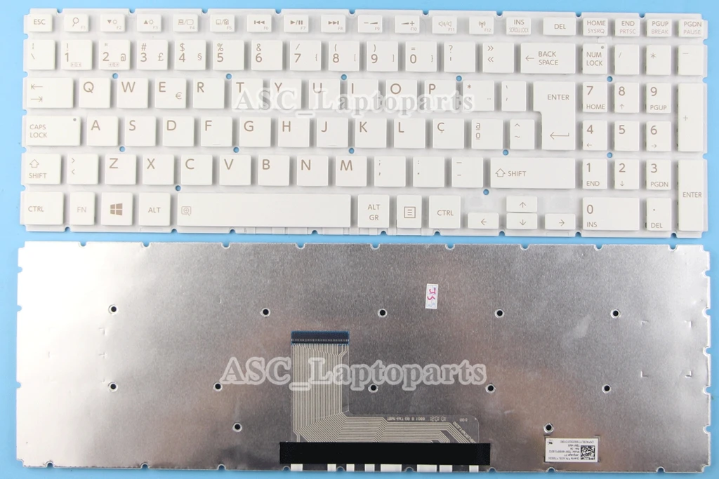 Nowa klawiatura PT portugalska Teclado do satelity Toshiba L50-B L50D-B L50T-B Laptop biały bez ramki