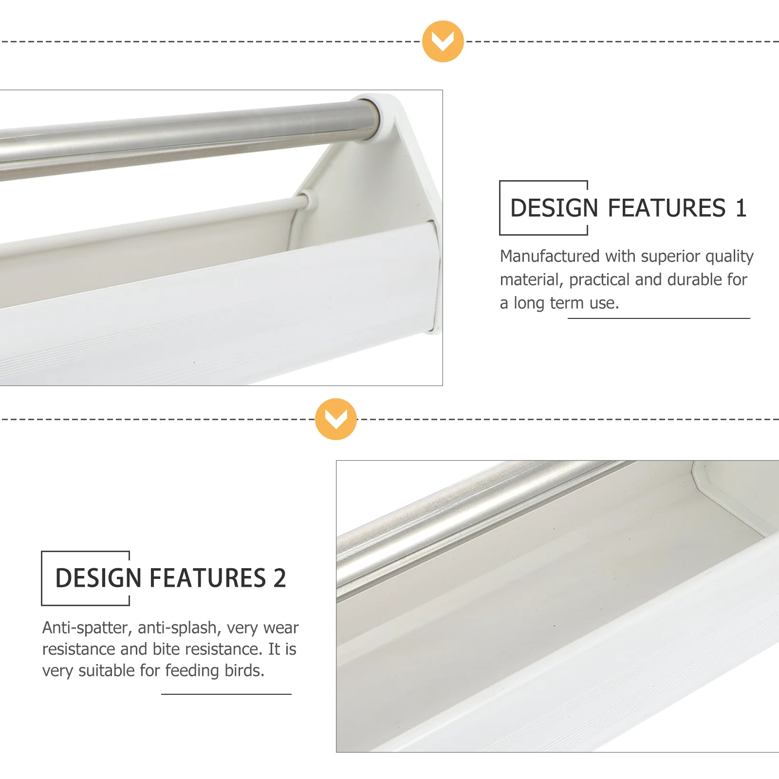 

Portable Pigeon Feeding Trough White Anti-Spatter Durable Indoor Outdoor Garden Park Yard Field Use Birds Feeding Trough