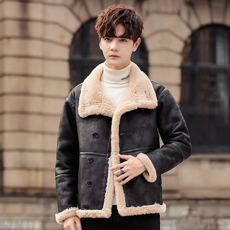 LUZHEN Lamb Wool Thickened Patchwork Faux Leather Jacket Winter Outerwear Original Vintage Casual Men's New Clothes Coats LZ6888