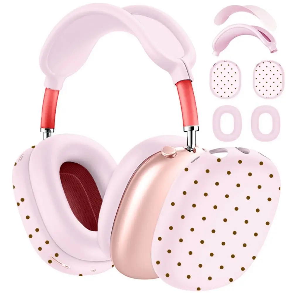 4Pcs Polka Dot Headphone Protective Cover Shockproof Anti-Scratch Earphone Case TPU for AirPods Max 2/AirPods Max