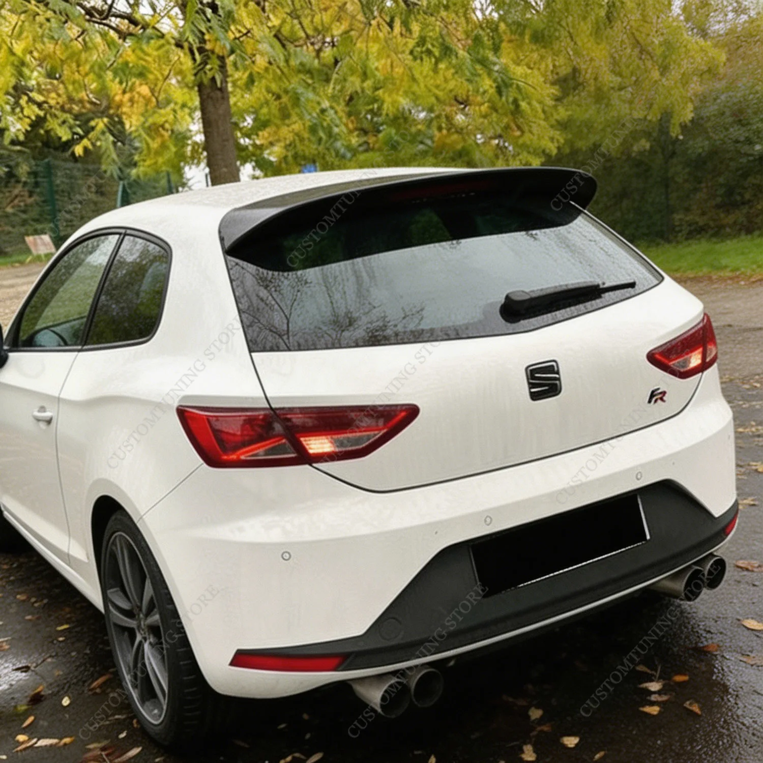 Gloss Black ABS Car Rear Roof Spoiler For Seat Leon MK3 3.5 5F5 SC 2-Door Hatchback TSI TDI Standard 2013-2019 Bodykits Tuning view 3