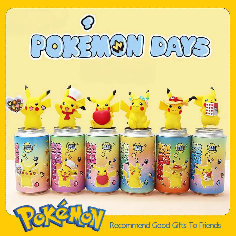 Pokemon Pikachu Anime Figuren Spielzeug Konserven Auto Dekoration Ornamente Cartoon Mode Action Figur Geburtstag Geschenk Für Junge Kinder