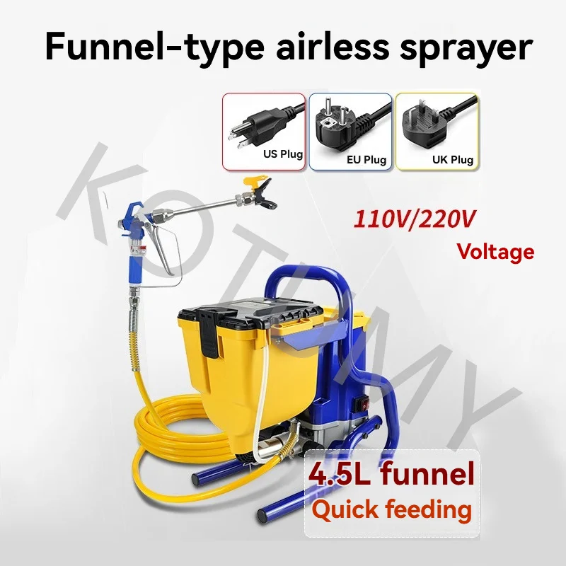 4.5L Paint Latex Paint High Pressure Airless Spraying Machine 850W Electric Paint Sprayer Internal Power Painting Tool 110/220V