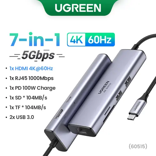 UGREEN Dual HDMI USB-C HUB 8K 4K HDMI Adapter 10 in 1 Splitter with RJ45 USB3.0 PD 100W Dock for MacBook Pro Air Laptop USB HUB - Image 16
