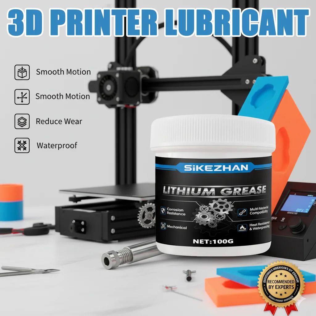 

3D Printer Lithium Grease – Lubricant & Noise Reduction, High-Temp Anti-Corrosion, for Rails/Lead Screws/Bearings + Brush