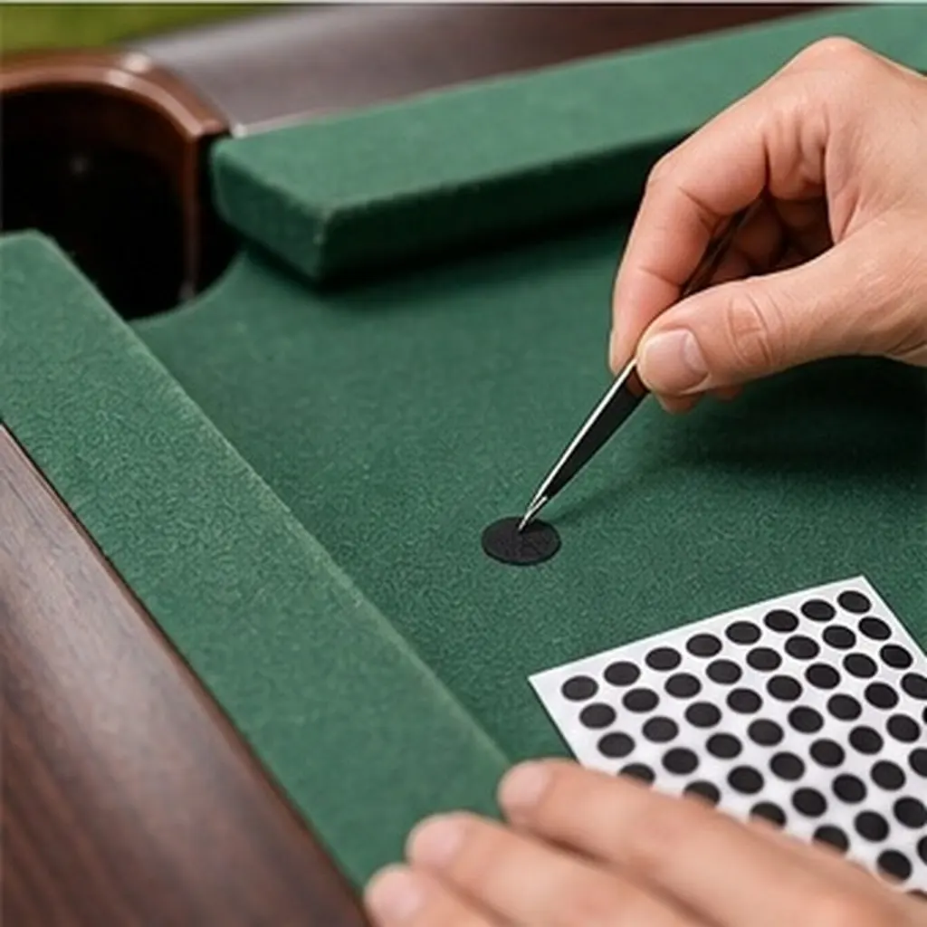 4Sheet Pool Table Ball Spot Black Dot American Style Snooker Marker Sticker Billiard Accessories Pool Table Felt Repair Patch