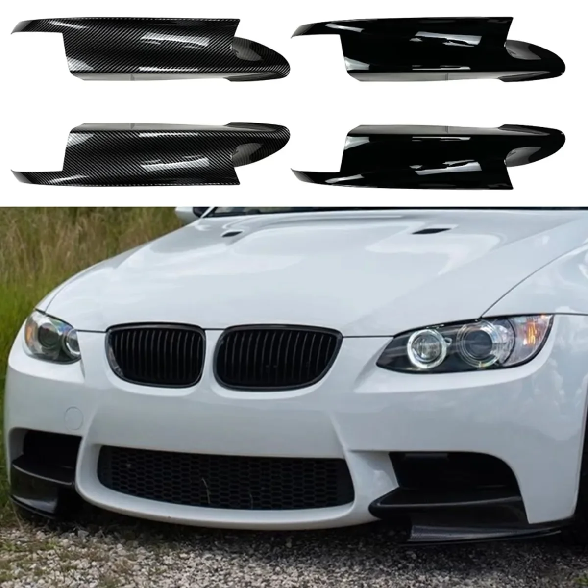 M3 전용!! 자동차 앞 범퍼 사이드 스포일러 코너 커버 하단 스플리터 플레이트 립 BMW E90 E91 E92 E93 M3 2007 - 2013용 썸네일 6