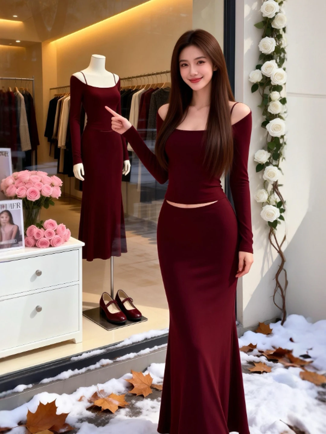 

Сексуальный комплект из облегающей юбки и топа на одно плечо, с высокой талией, короткий, удобный, теплый, средней эластичности, зимний модный ансамбль для женщин