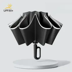 Fully Automatic Folding Umbrella with Ring Buckle for Easy Portability. Bigger, Thicker, Reinforced. Portable and Weatherproof F