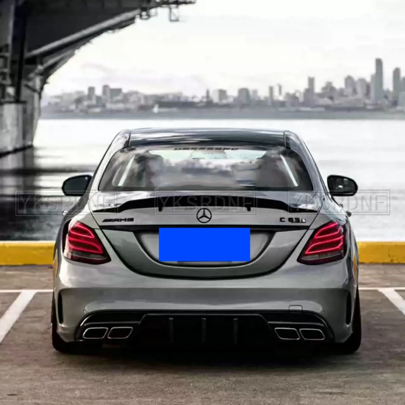 Rear Trunk Lid Car Wing Ducktail Lip Spoiler For 2014-19 Mercedes Benz C Class W205 C180 C200 C250 C300 C450 C43 C63 Carbon Fibe