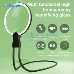 24 LED 3X NEW Illuminated Magnifier USB LED Magnifying Glass for Soldering Iron Repair/Table Lamp/Reading