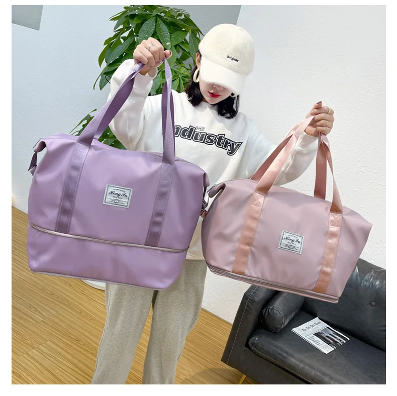 UNIXINU Handgepäck-Reisetasche, Nylon, wasserdicht, für Sport, Fitnessstudio, Tragetaschen für Damen, großes Fassungsvermögen, Aufbewahrung von Gepäck, Handtasche – Detail 6