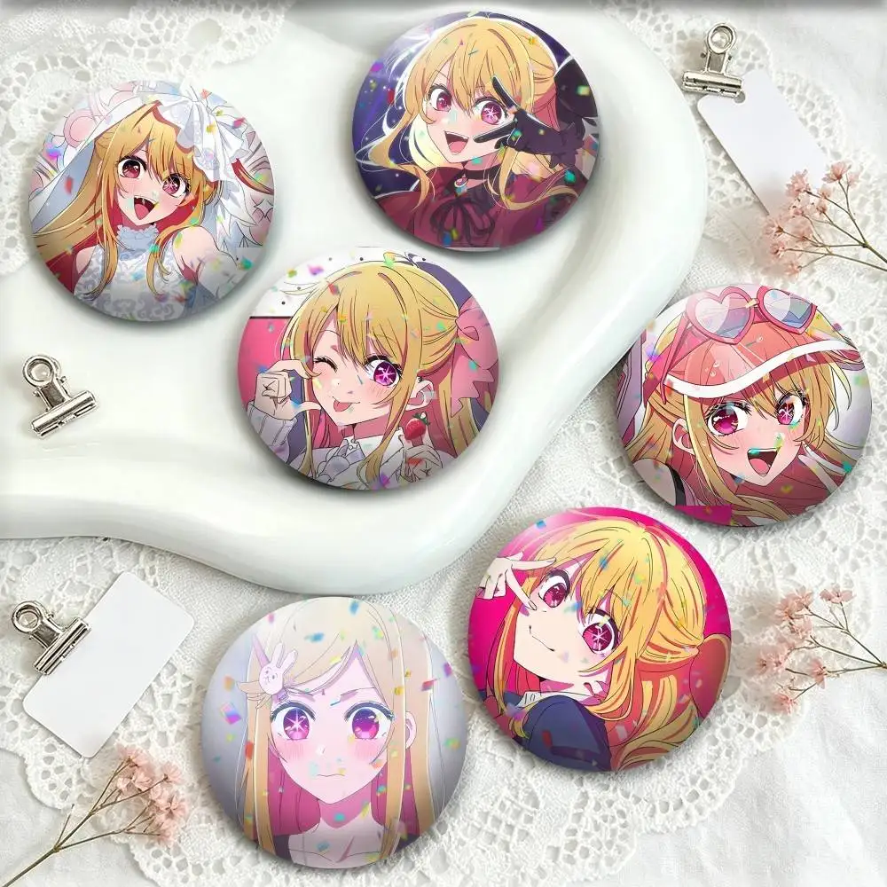 Ruby Hoshino Anime  25 32 44 58 75mm Badges Personalized Round Brooches Pins Accessory Gift