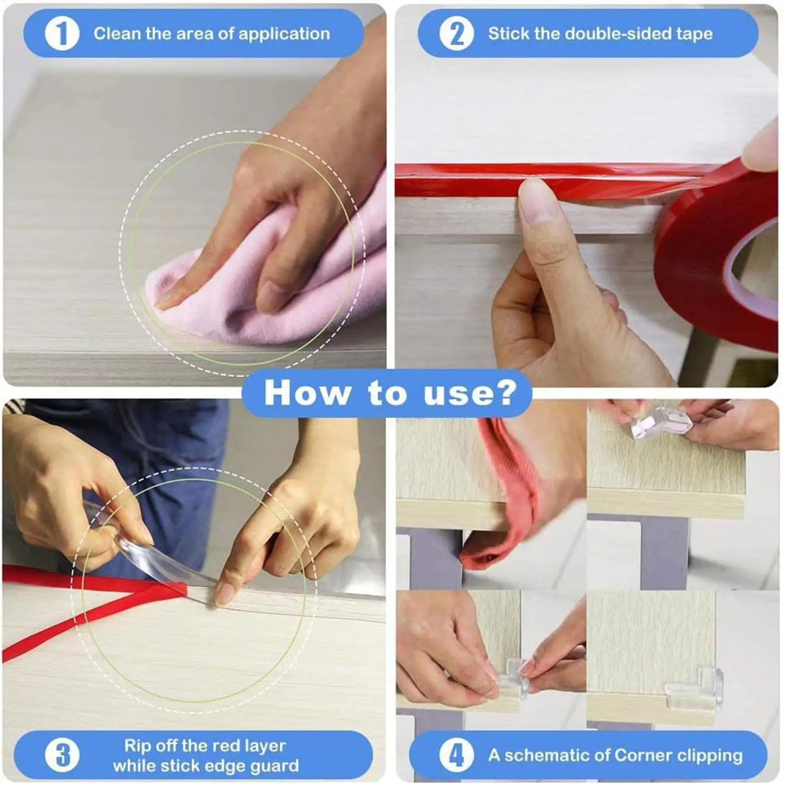 Corner Wall Protector 10ft Thick Soft Clear Adhesive Strip Protection Furniture Edge Protector For Kids Furniture Bed Wall Frame