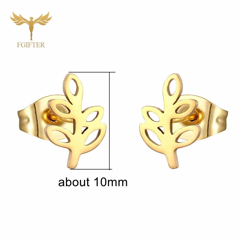 12 Pairs Lot Korean Fashion Leaf Stud Earrings Women Golden Stainless Steel Jewelry Earrings Set Wholesale Cheap for Resale Gift