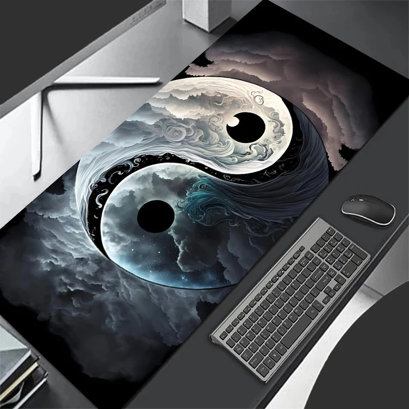Alfombrilla de ratón china Tai Chi Bagua, alfombrillas grandes para mesa de juegos de ordenador y oficina, alfombrillas de goma XXL antideslizantes para teclado HD para juegos, alfombrilla de escritorio