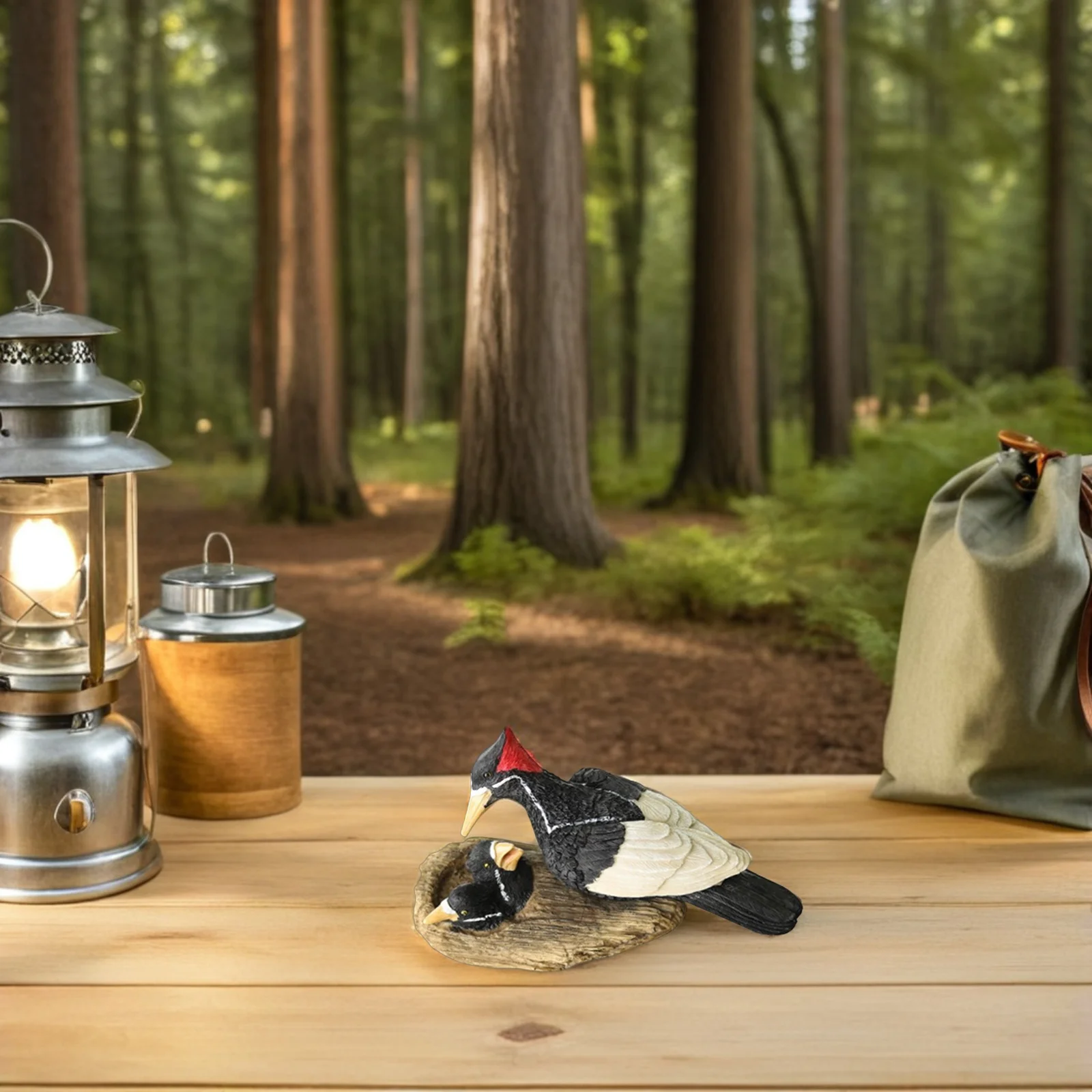 

Realistic Woodpecker Decoration Resin Simulated Bird For Garden Landscape Outdoor Yard Decor Faux Bird Ornament Lightweight