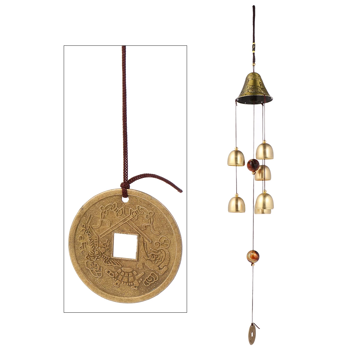 

Metal Wind Chimes Decorative Alloy Pendant Dragon Phoenix Pattern Durable Practical Room House Decoration Gifts