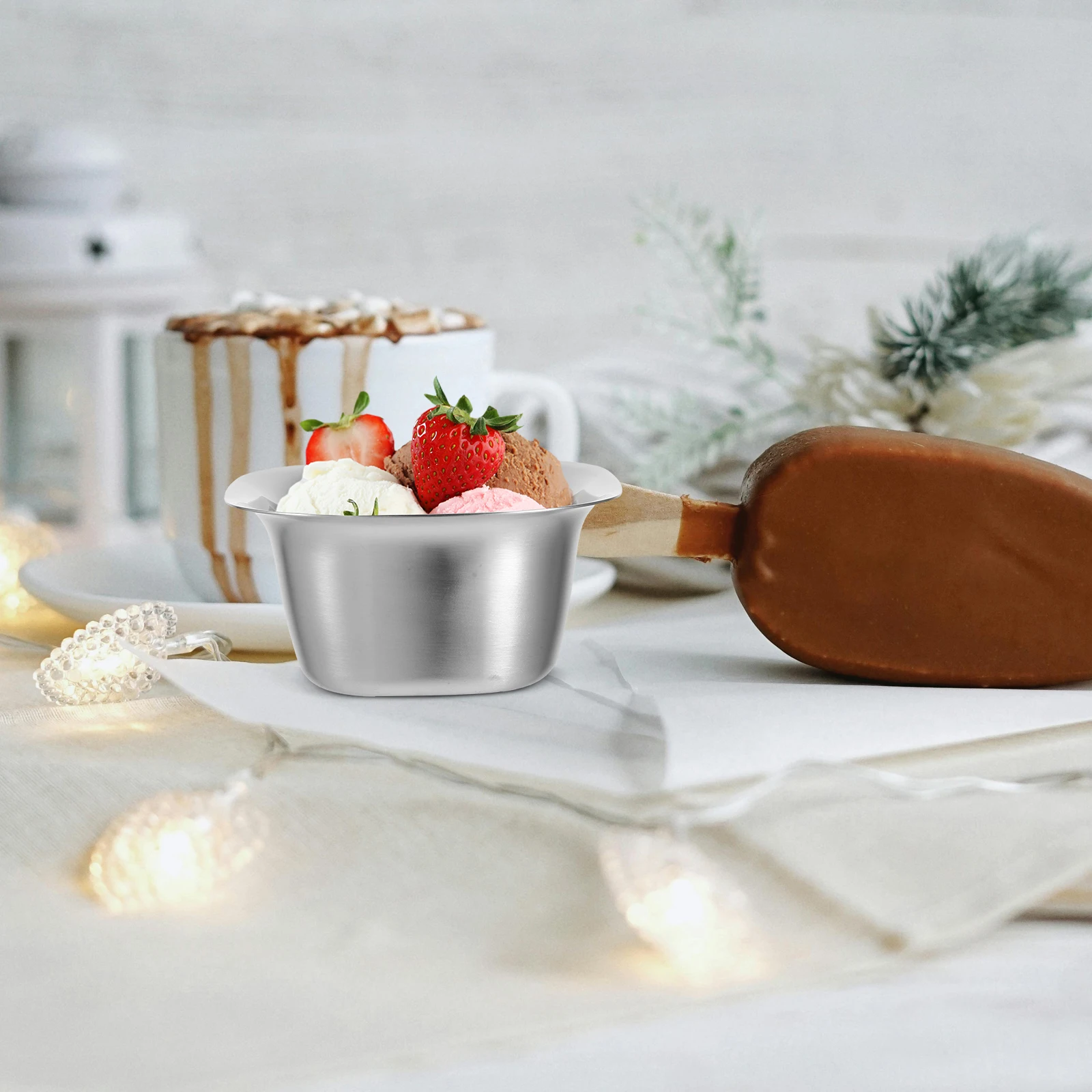 

Stainless Steel Snack Bowls Stackable Scratch Resistant for Kitchen Home Restaurant Use Rice Soup Ice Cream Serving