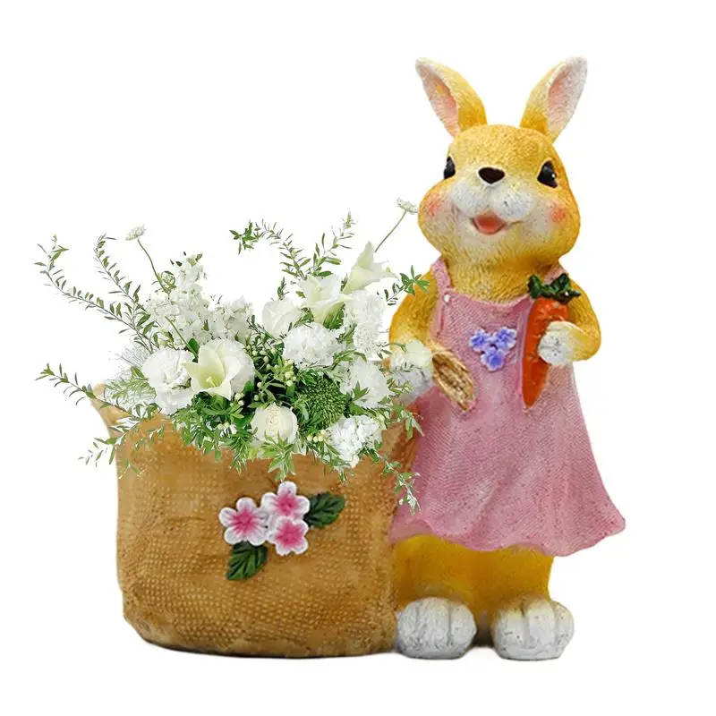 Small Planter Bunny Pot Easter Planter 20cm/7.8inch Easter Decorative Garden Pots Animal Succulents Holder for Home Studio Desk