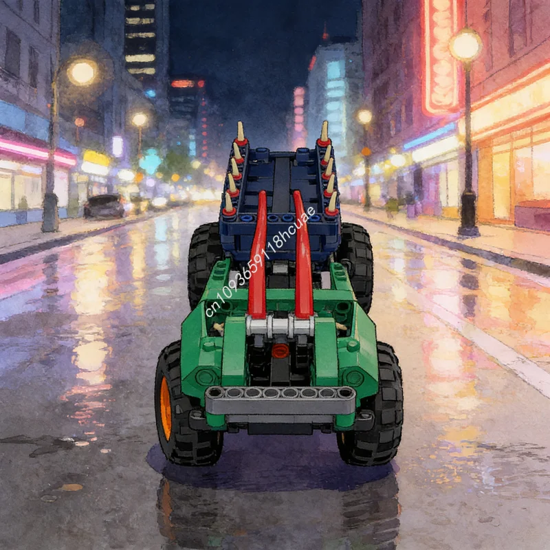 ตัวต่อรถบรรทุกมังกร MOC 153 ชิ้น ของเล่นก่อสร้างแบบ DIY ของขวัญคริสต์มาสสุดสร้างสรรค์ ของเล่นเสริมพัฒนาการ