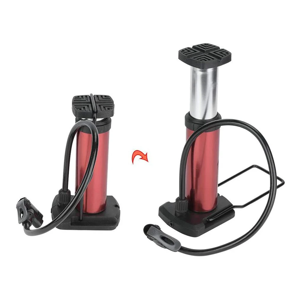 

1 Set Portable Bike Tire Foot Pump Easy Use Pump Convenient Foot Inflator for Daily Use (1pc Foot Pump in Red + 1pc Inflatable J